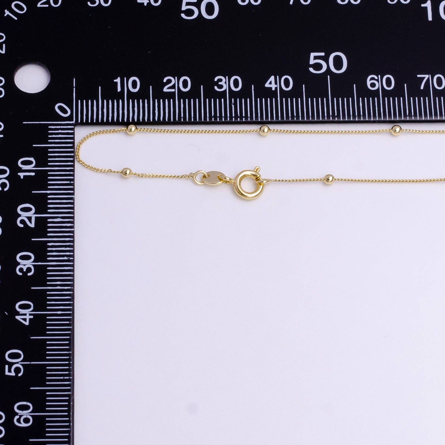 Aim Eternal – wholesale Link & chain necklace – 17.5"2mm Beaded Satellite 0.8mm Curb Layering Chain Necklace2