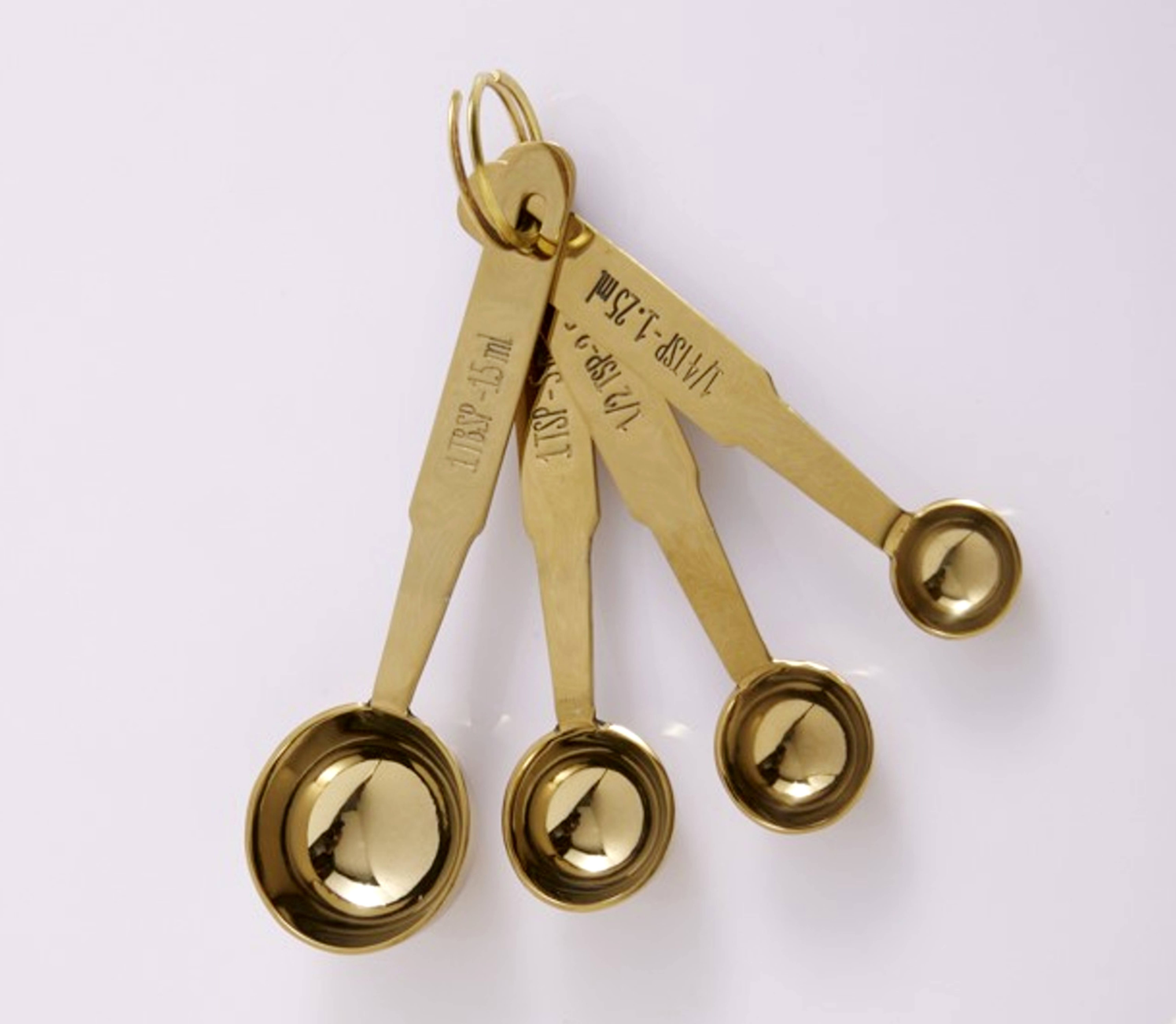 Rich Home Linens - Wholesale Measuring spoon - Set of Four Measuring Spoons - Brass Coated -Gifts