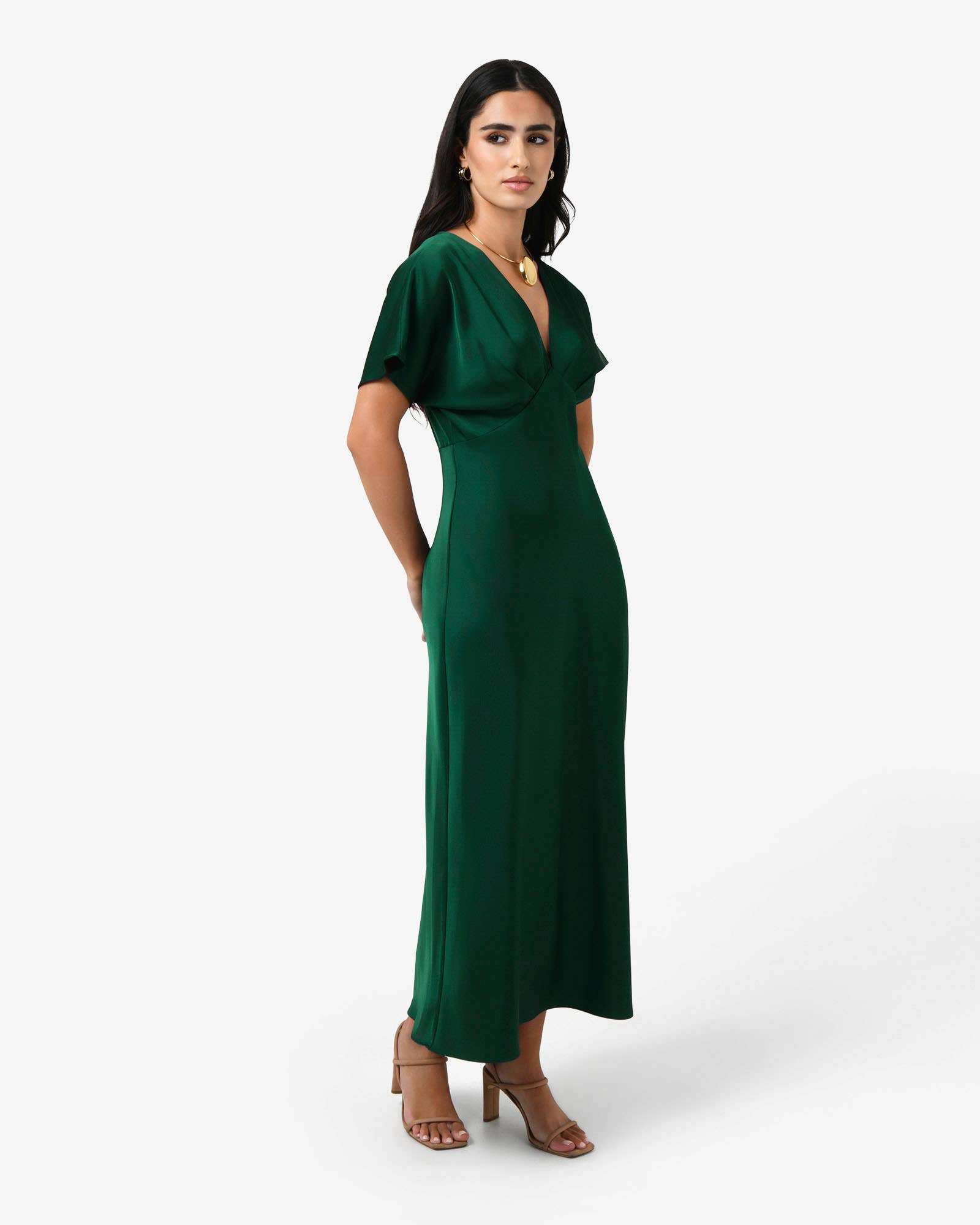 Forcast - Wholesale Dress - Women's - Forcast Women's Catalina V-Neck Satin Dress6