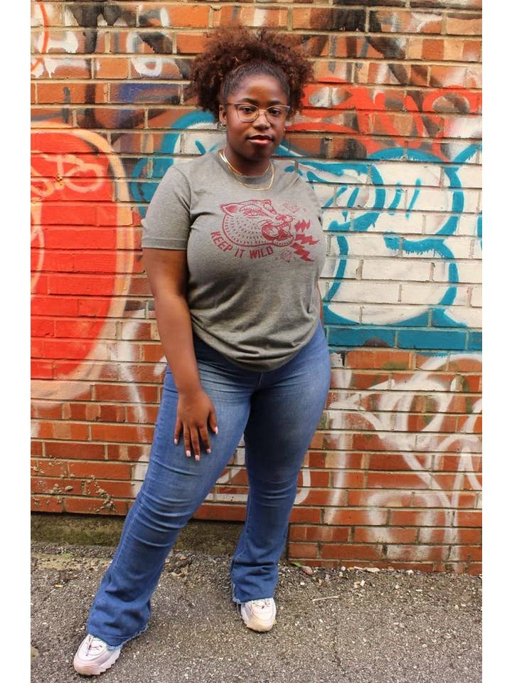 Yonder Studios - Wholesale Screen Printed T-Shirt - Women's - Keep It Wild Shirt in Red3