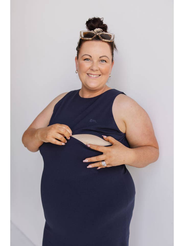 GoldMiilk - Wholesale Nursing Dress - Maternity - Luxe Midi Breastfeeding Dress3