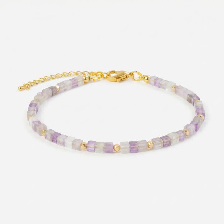 Amethyst Bracelet Gold voor wholesale door Blue Buddha Jewelry