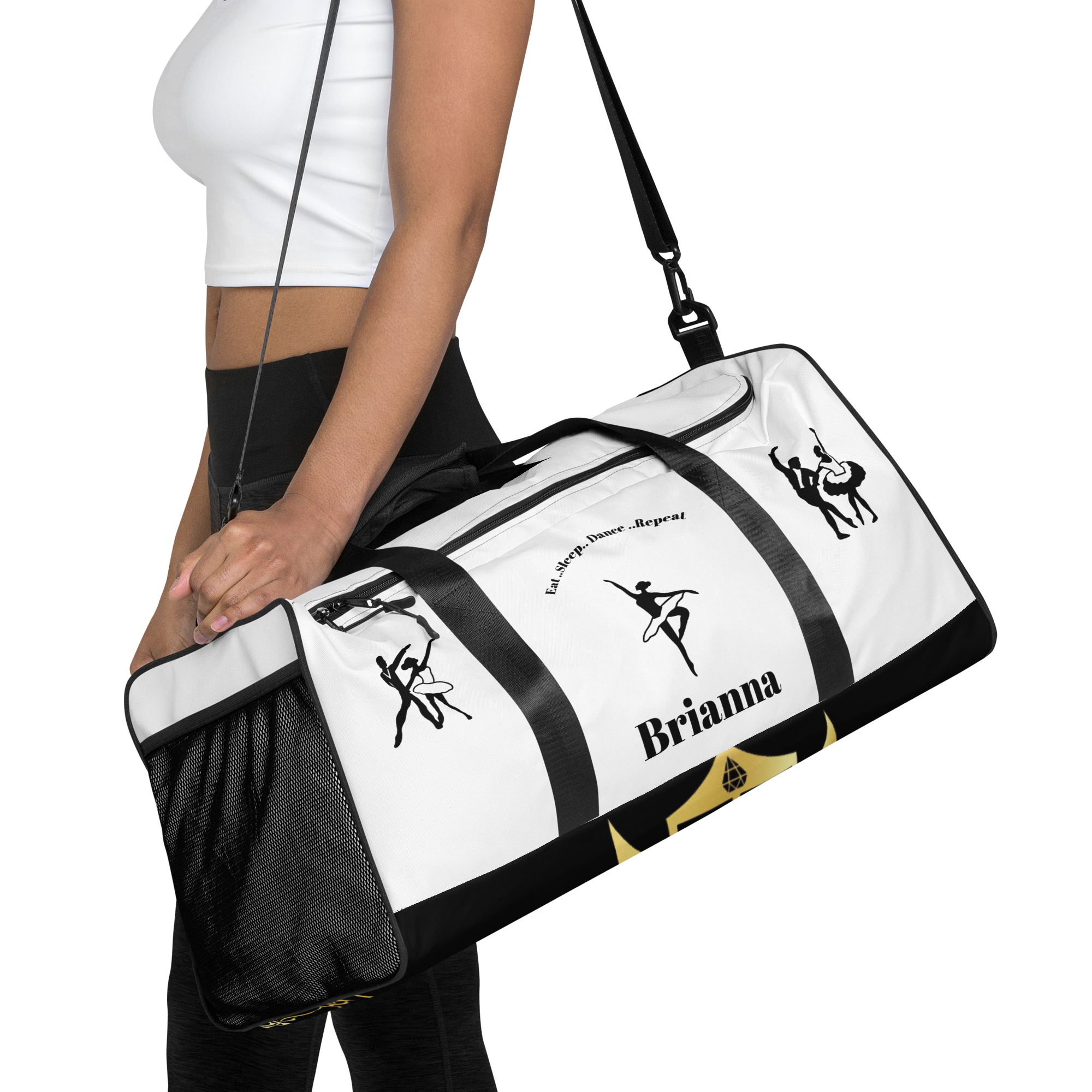 Diamond Eyes Enterprises - Wholesale Weekender Bag - Women's - Personalized Eat, Sleep, Dance, Repeat Duffle Bag1