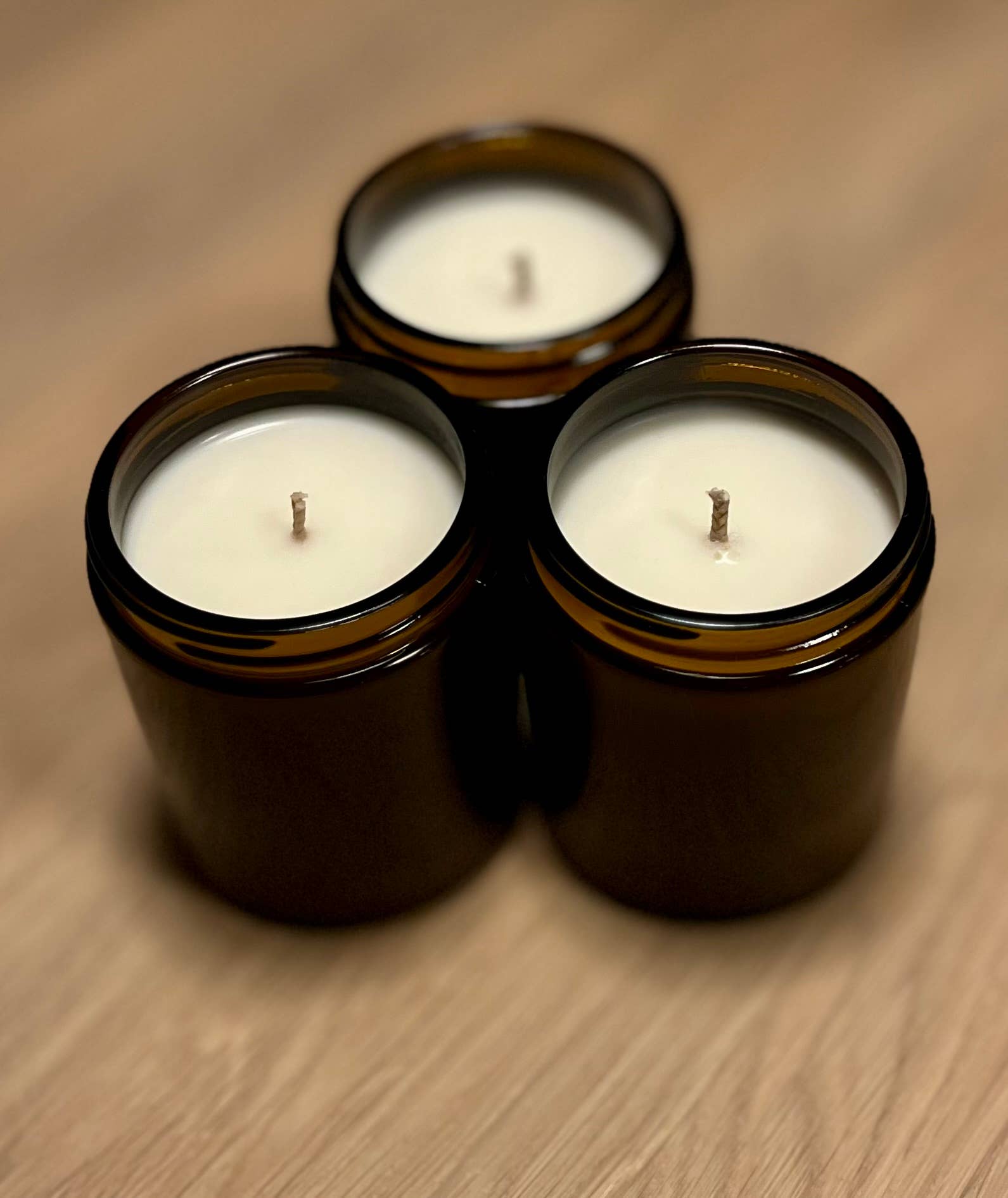angar - Wholesale Jar/Filled Candle - White label candle, amber jar, scented soy wax candle