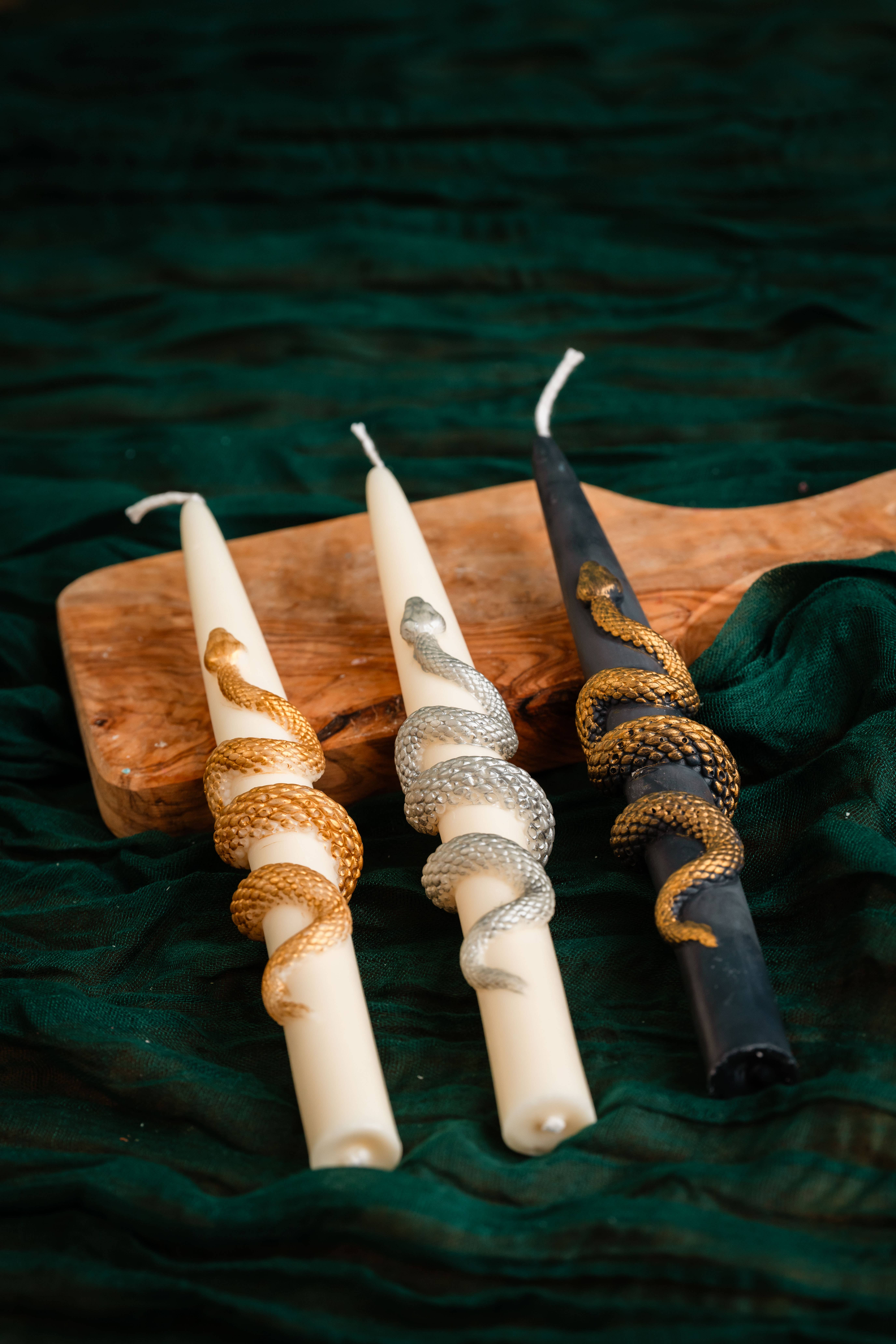 Allure CA - Wholesale Novelty Candle - 🐍 Serpent/Snake Taper Candle – Gilded Elegance in Motion
3