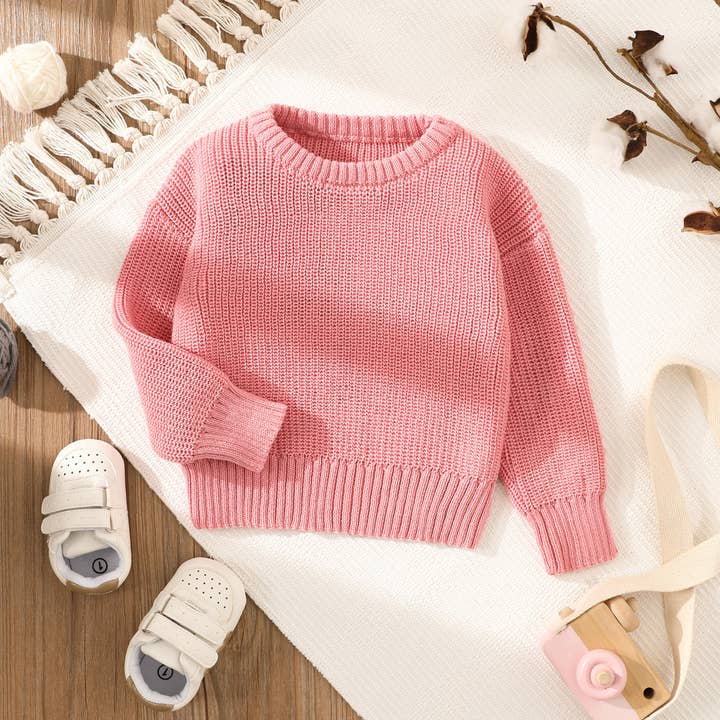 PatPat - Wholesale Knit Sweater - Baby - Baby Solid Long sleeve Knitted Sweater Pullover