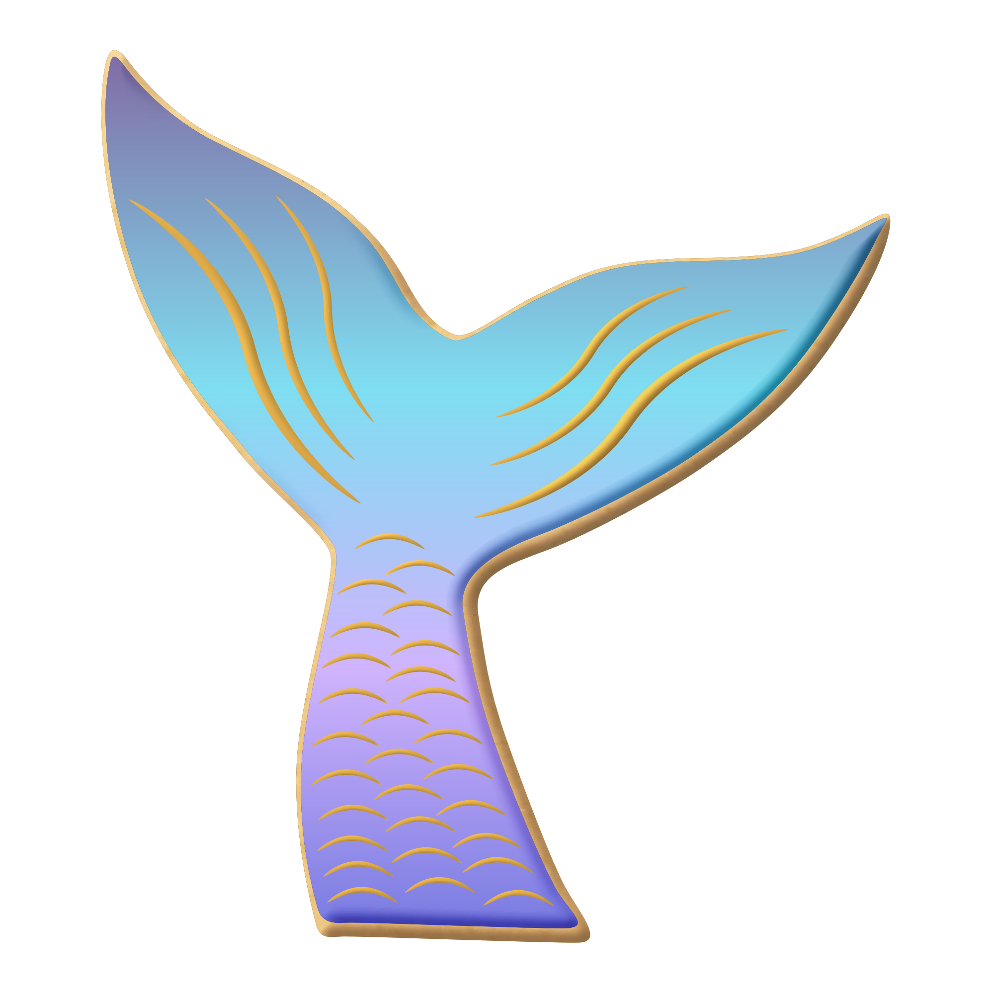 CookieCutter.com - Wholesale Cookie Cutter - Whale Mermaid Tail Cookie Cutter 3.75" B10171