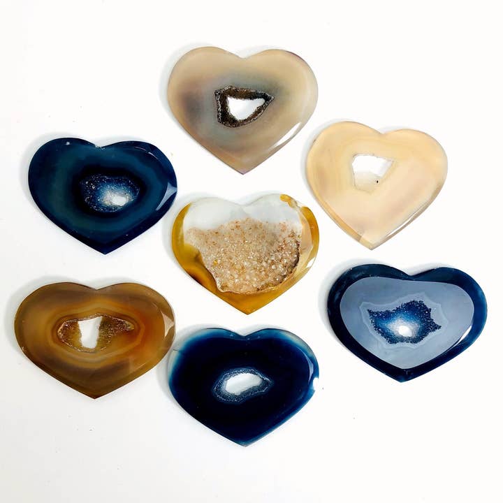 Heart Shaped Druzy Crystal Agates - YOU CHOOSE - Valentine's for wholesale by Rock Paradise