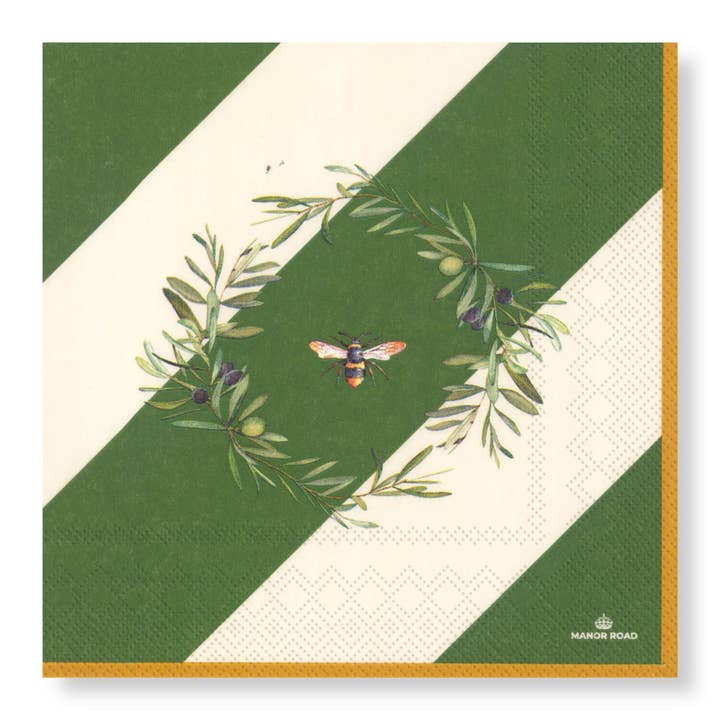 Olive & Bee Napkins - Luncheon for wholesale by Manor Road