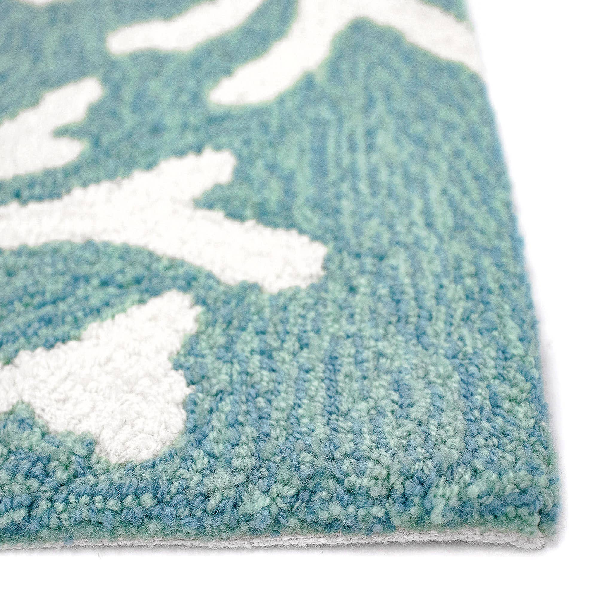 Aqua Capri Coral Border Indoor/Outdoor Rug for wholesale on Faire5