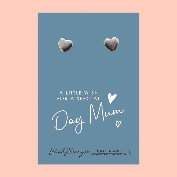 DOG MUM - Heart Stud Earrings | J160 for wholesale by WishStrings