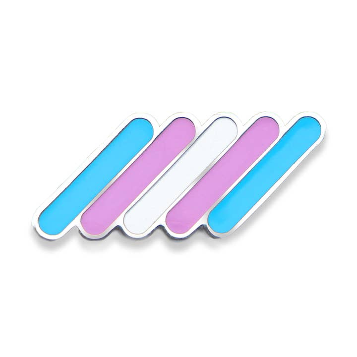 Pride transgender stripes enamel pin for wholesale by Compoco