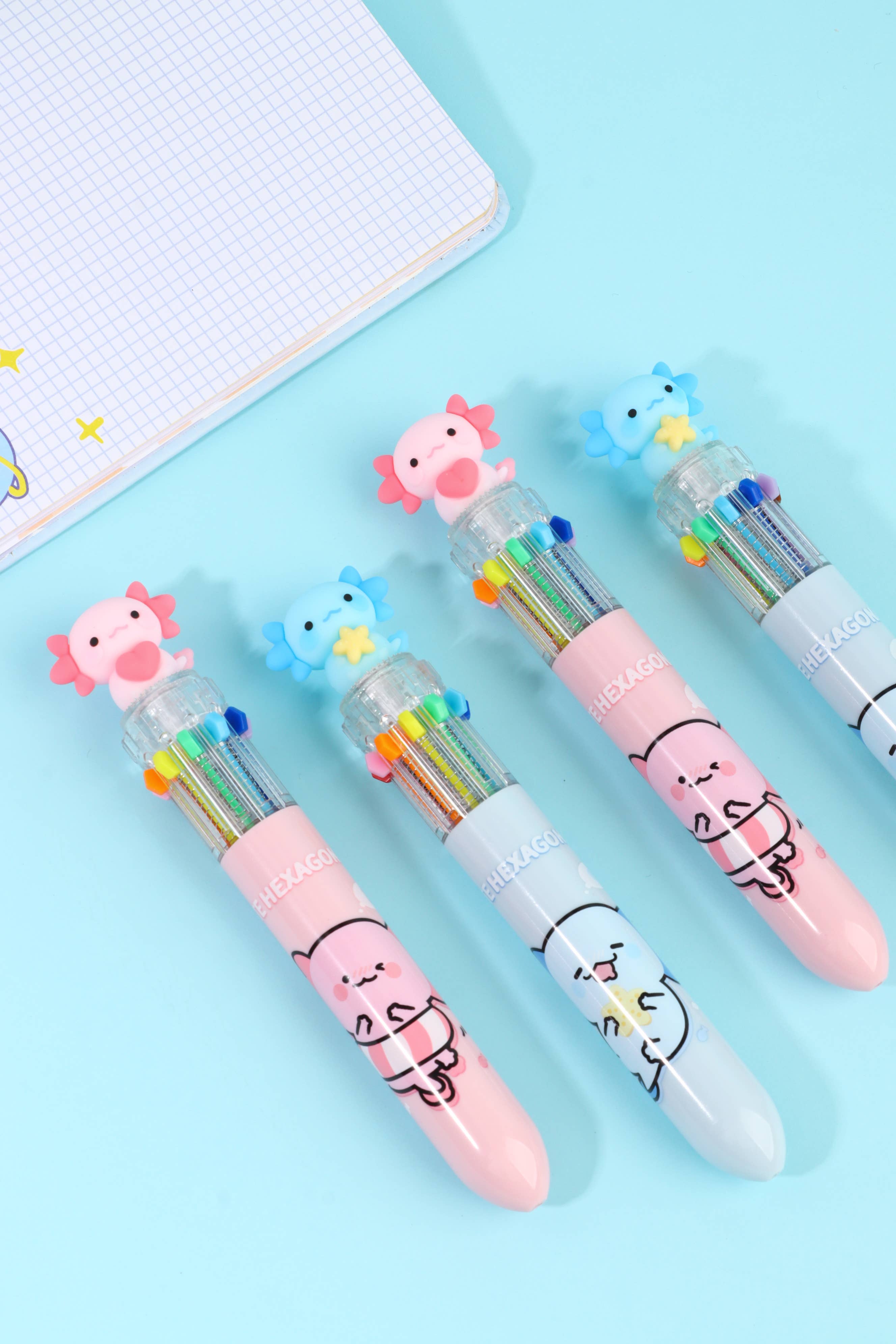 BCmini - Wholesale Pen - 23035 Axolotl 10-Color Retractable Ball Pen-3629