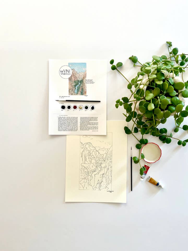 Zion - National Park Watercolor DIY Kit for wholesale by The Vine Paint Co