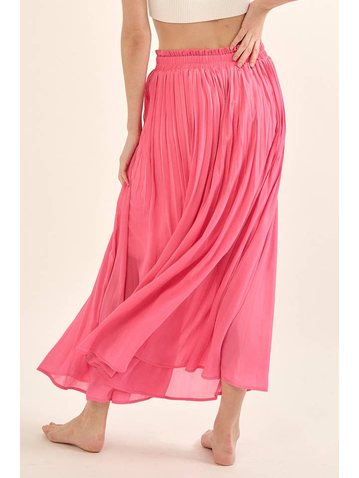 Promesa USA - Wholesale Skirt - Women's - Solid Pleated Chiffon Maxi Skirt