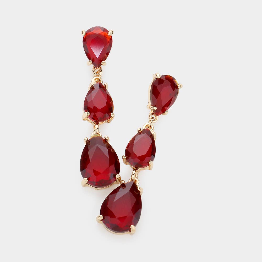 Sensibling Corp. - Vente Boucles d'oreilles pendantes - Boucles d'oreilles de soirée Teardrop Stone Link Dropdown23