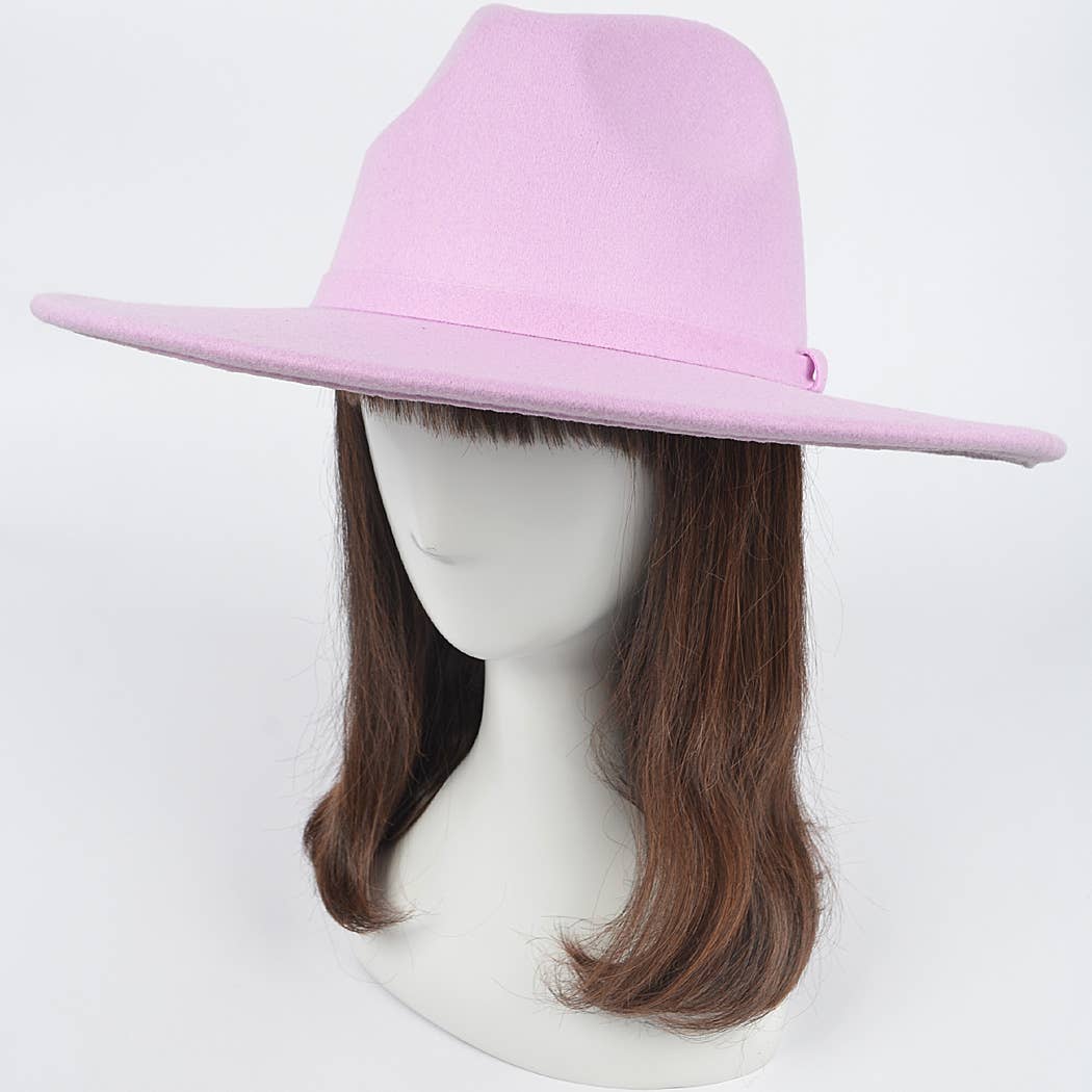 3AM BY H&D ACCESSORIES - Wholesale Fedora - Women's -  Faux Wool Leo Band Fedora Hat11