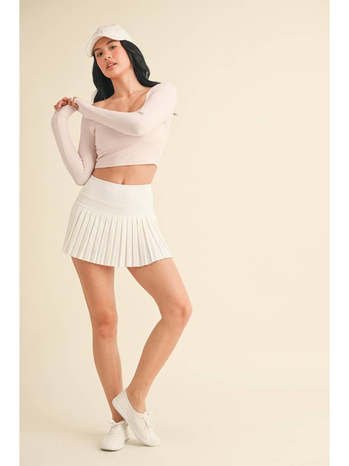 KIMBERLY C - Wholesale Athletic Top - Women's - Balletcore Long Sleeve Square Neck Top2