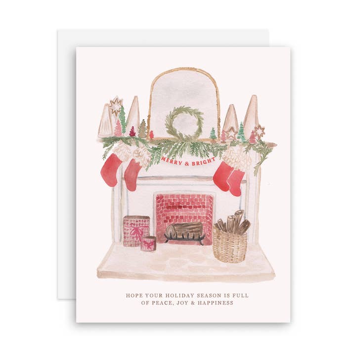 Christmas Mantle - Holiday Christmas Card for wholesale by MALWEST design