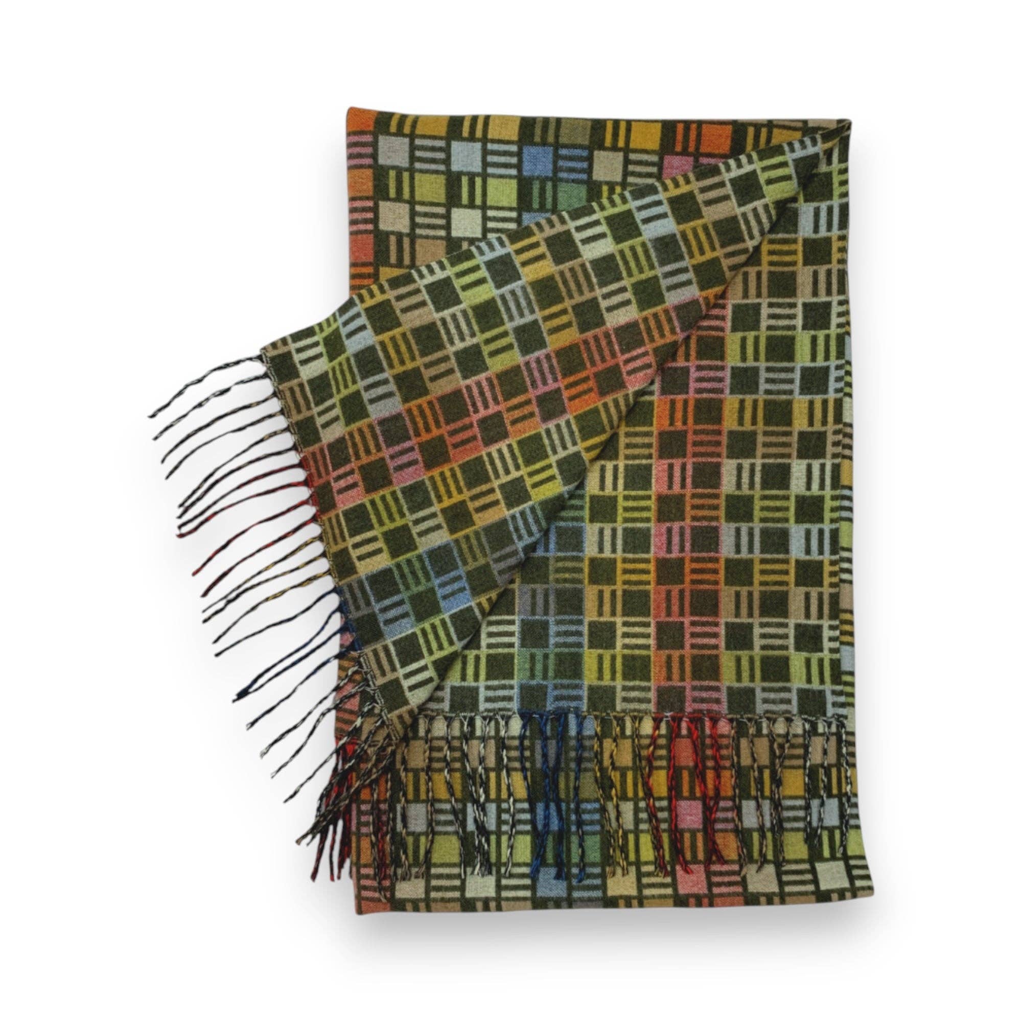 Lili Scarves (US Duty Free) – wholesale Halsduk - Dam – Cube Print Cashmere-blandning Vinterhalsduk12