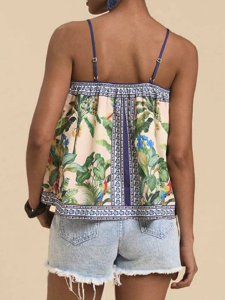 Decor Vibrant Exotic Tropical Print Cami Top for wholesale on Faire4