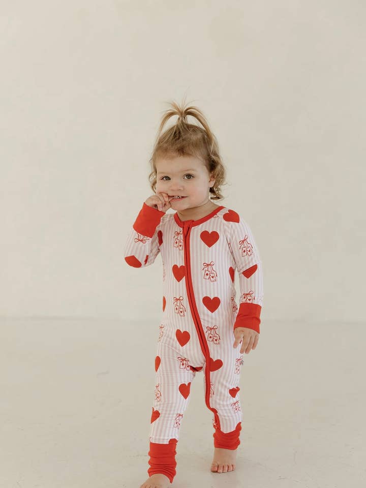 Ace of Hearts | Bamboo Zipper Pajamas for wholesale by Baylor Moon