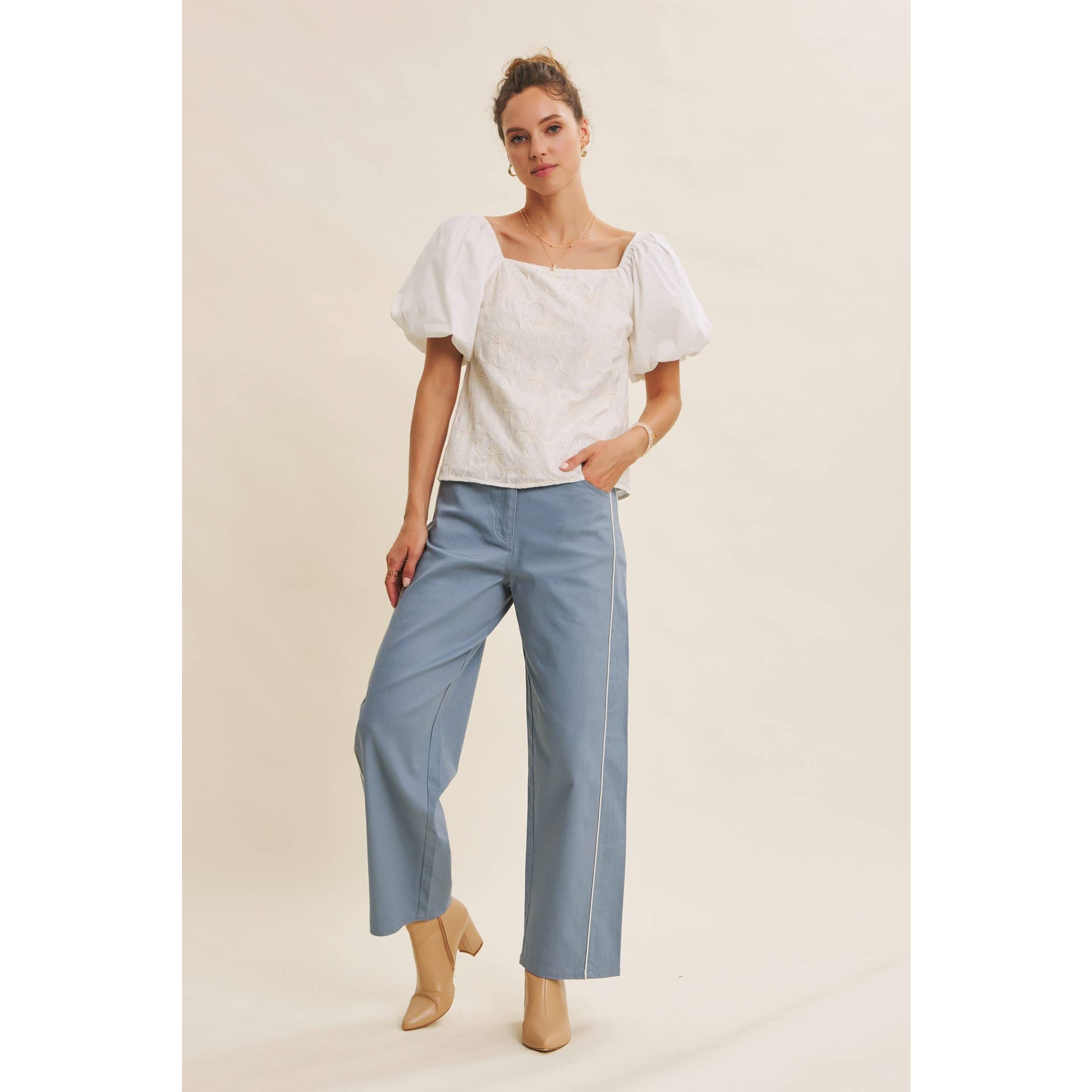 in february - Wholesale Pants - Women's - CLASSIC MEETS ELEVATED CAUSUAL PIPED TWILL BARREL-LEG PANTS4