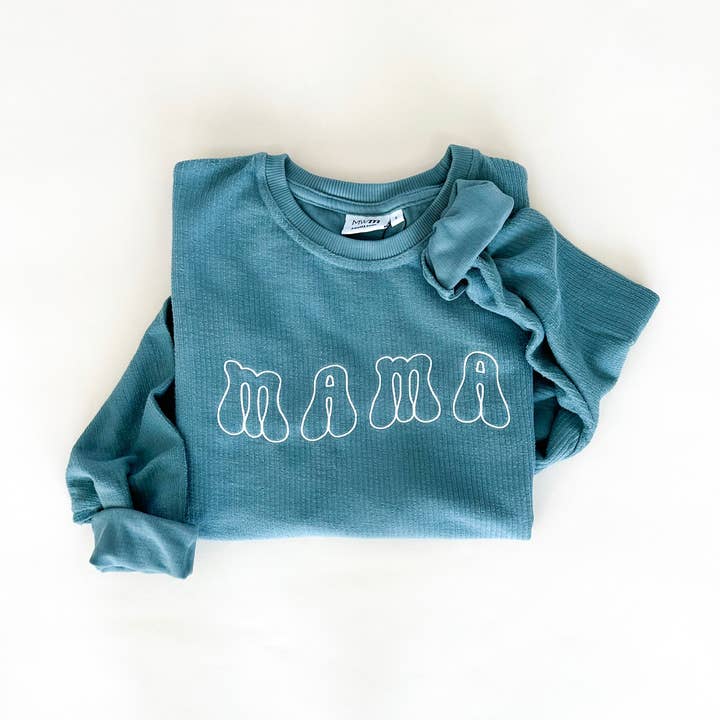 Mama Groovy Bestickter Rundhalsausschnitt für den Großhandel von Merce and Company