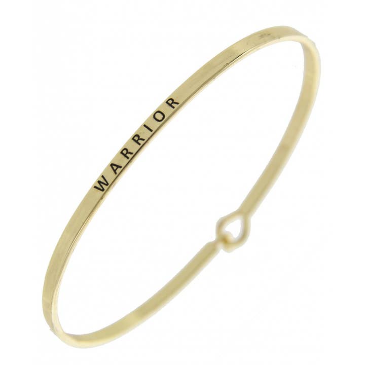 0011 PREMIERE - Wholesale Bangle bracelet - FR4315 WARRIOR_3mm Inspired Message Brass Bangle1