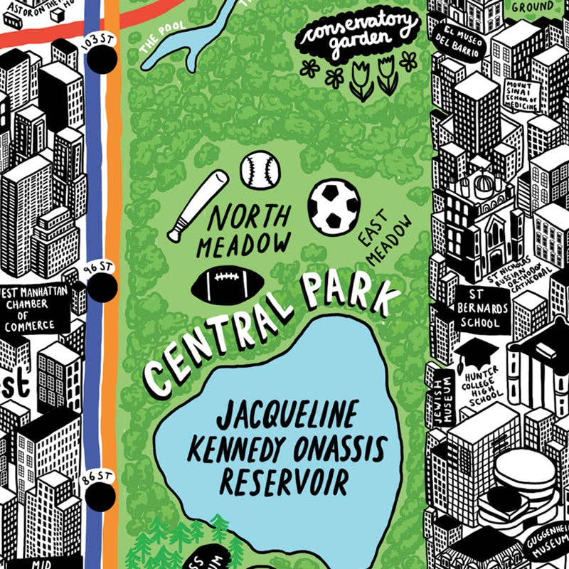 Evermade - Wholesale Art Print - Hand Drawn Map of New York Art Print3