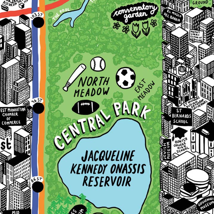 Evermade - Wholesale Art Print - Hand Drawn Map of New York Art Print3