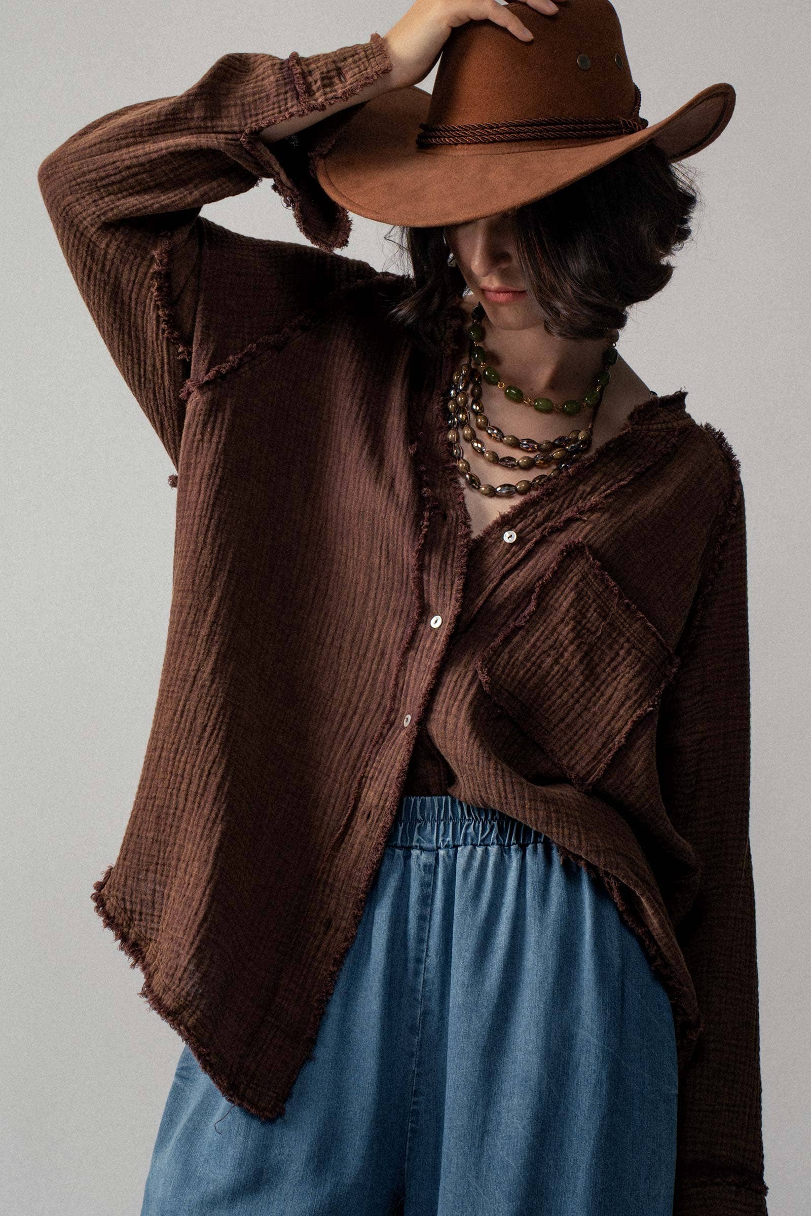 Fashion Week - Wholesale Button Down Shirt - Women's - The Willow Gauze Relaxed Shirt6