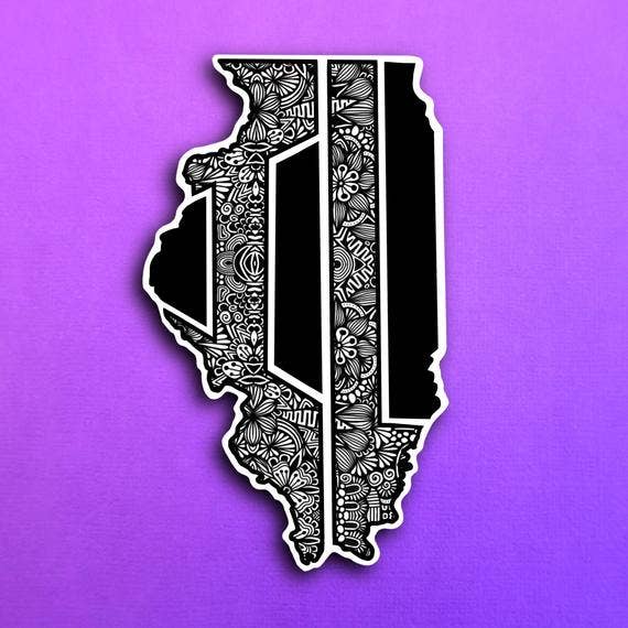 Illinois State Sticker for wholesale by Zenspire Designs