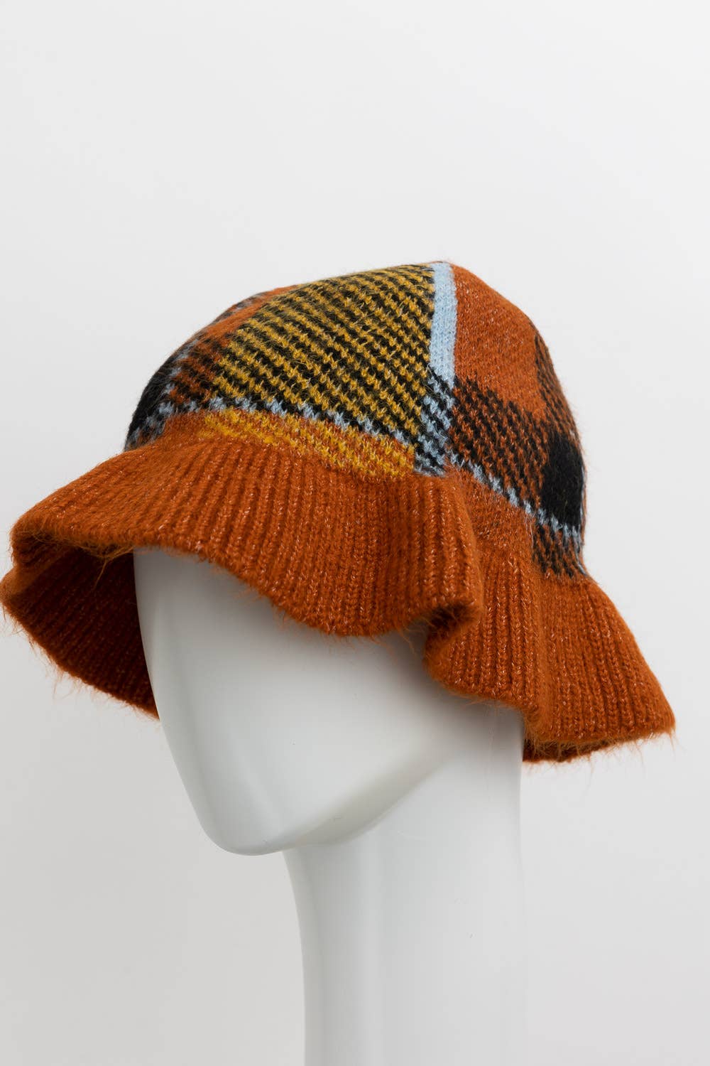 Leto Accessories - Vente Bonnet – femme - Bonnet style chapeau seau à motif à carreaux8