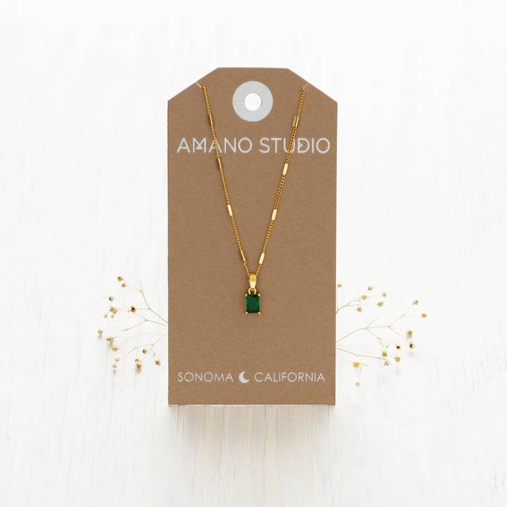 Amano Studio - Wholesale Pendant/Charm Necklace - Emerald Green Pendant Necklace2