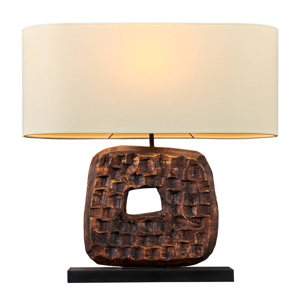 Continental Home – wholesale Accent-/skrivbordslampa – Snidad Acacia lampa L6470