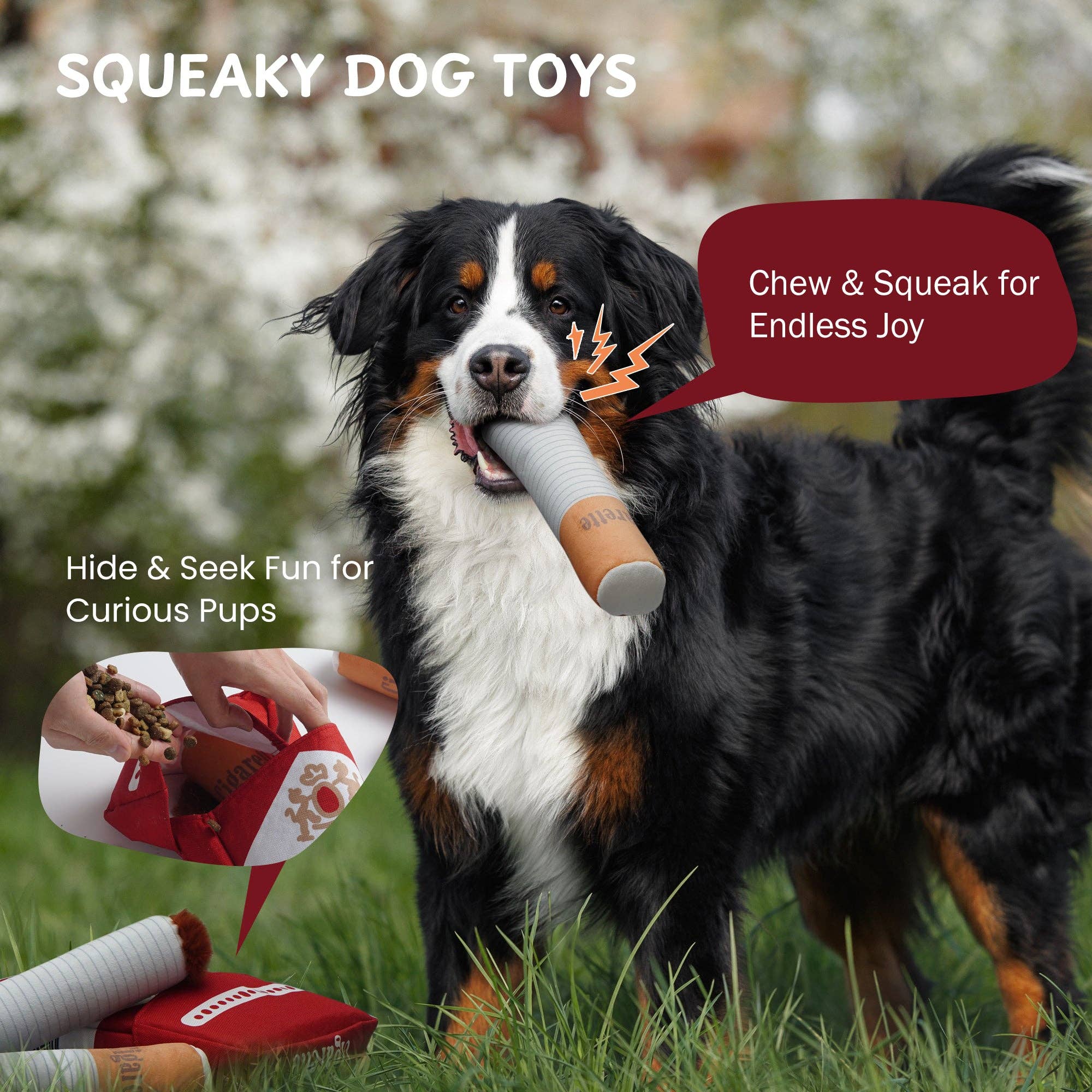 Nocciola - Wholesale Pet Plush Toy - Dog - Nocciola Big Giggle Puff Stick Toys with a Box5