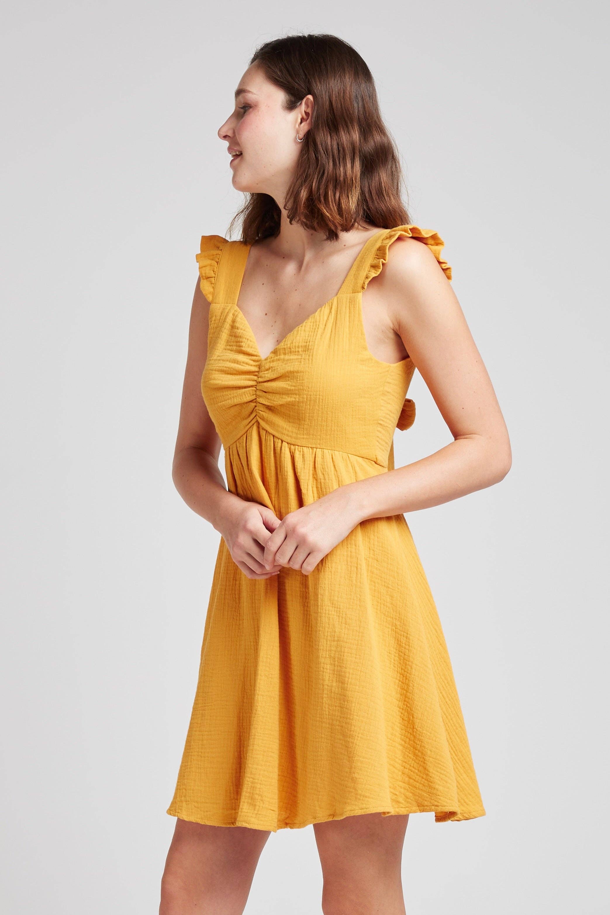 Andy & Lucy - Wholesale Dress - Women's - LILYAN - Ruffled cotton gauze dress10