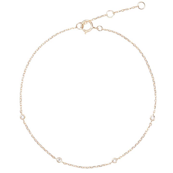ZOHREH V. JEWELLERY - Wholesale Link & Chain Bracelet - Diamond Station Bracelet 9k Gold