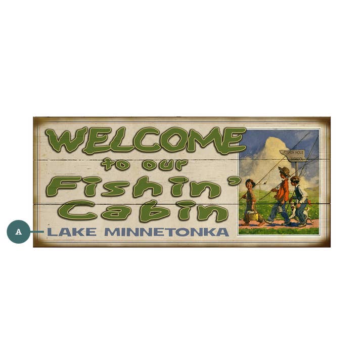 Goin' Fishing - Wood & Metal Wall Art for wholesale by Old Wood Signs