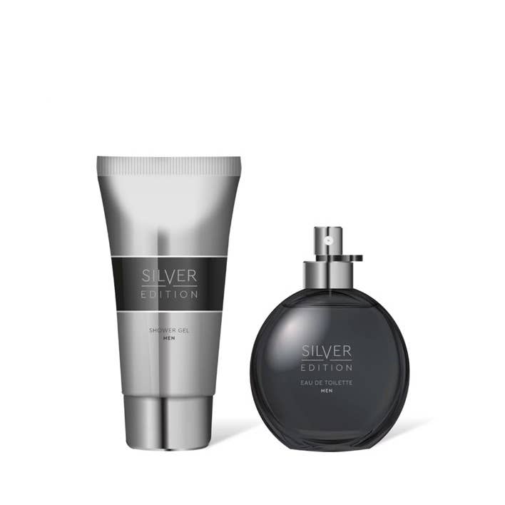 IngrossoBeauty by INCI Srl - Wholesale Bath & Body Set - Men's - Men's Silver Cosmetic Gift Set1