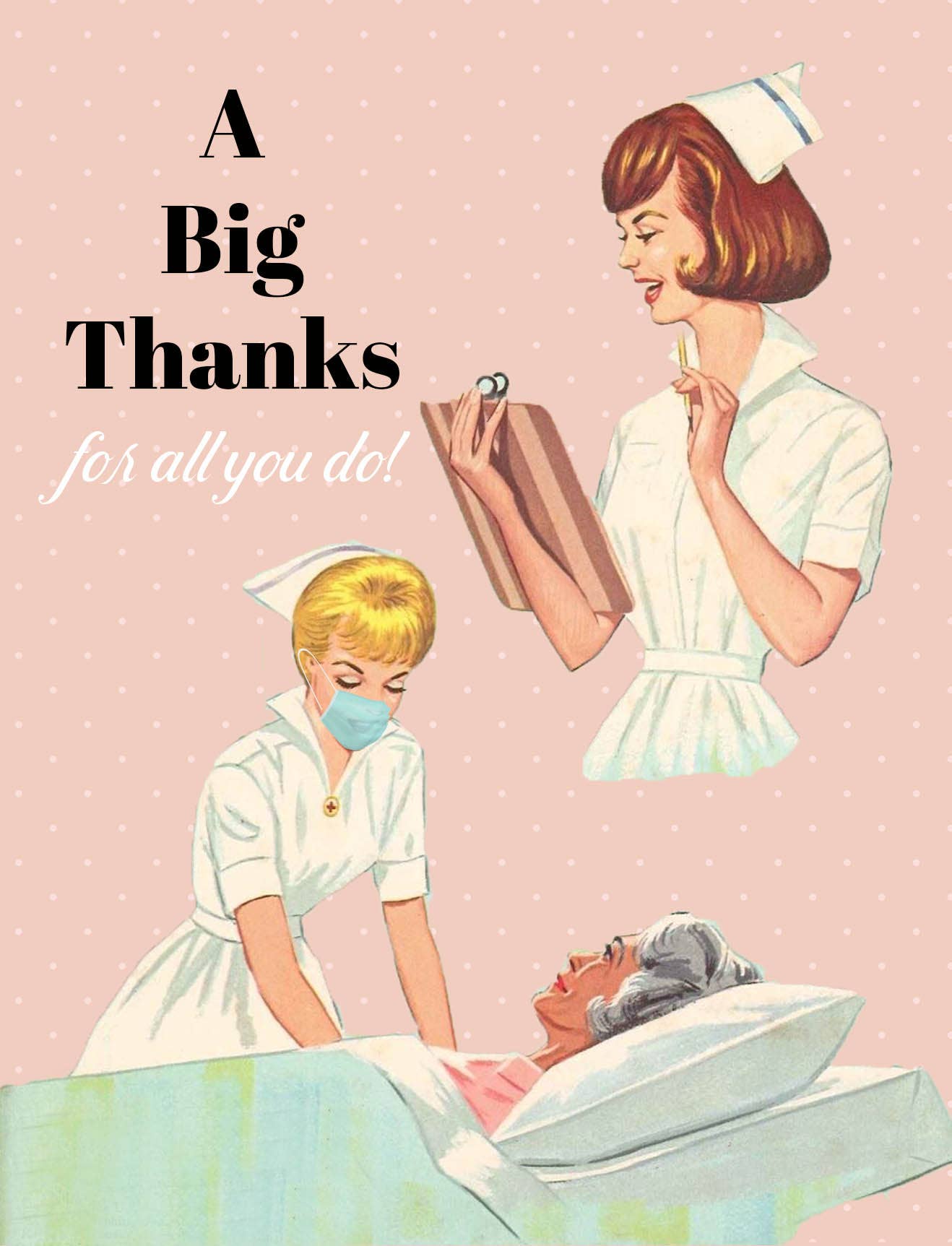 Mod Lounge Paper Company - Wholesale Thank You Card - Vintage Nurse Thank You Card2