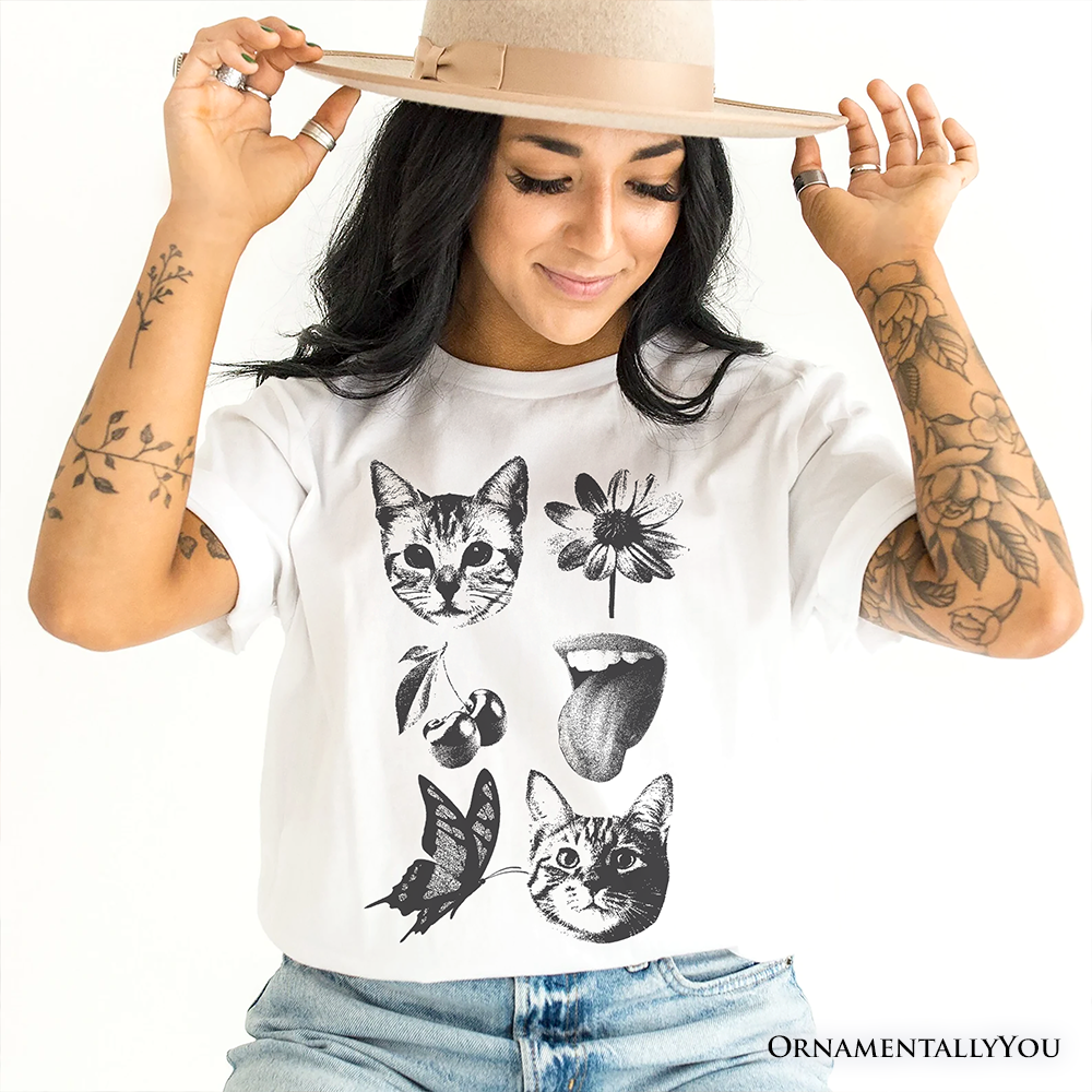 White Dangerous Elements Grunge Tattoo Style T-Shirt, Photocopy for wholesale on Faire4