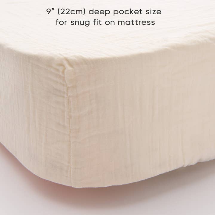 Barooga - Wholesale Cot/Crib Sheets - Muslin Crib Sheets for Boys and Girls, 28"x 52" + 9"1