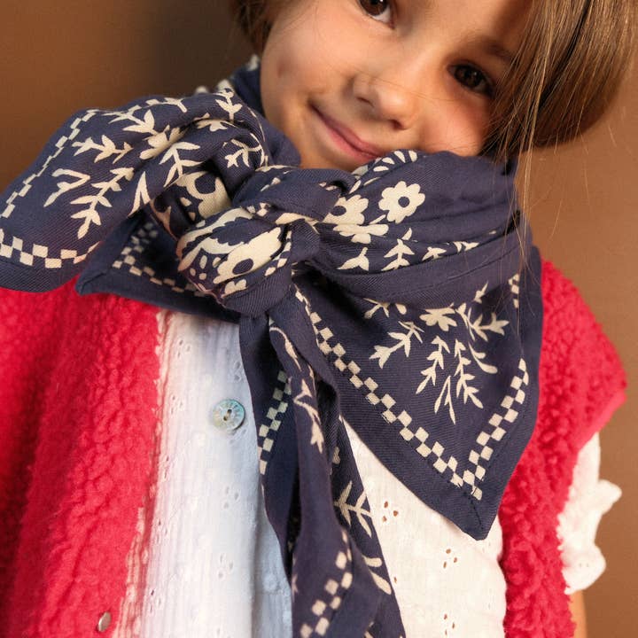 SO FAMILY - Wholesale Scarf - Women's - Mysore Navy Bandana Adult Scarf3