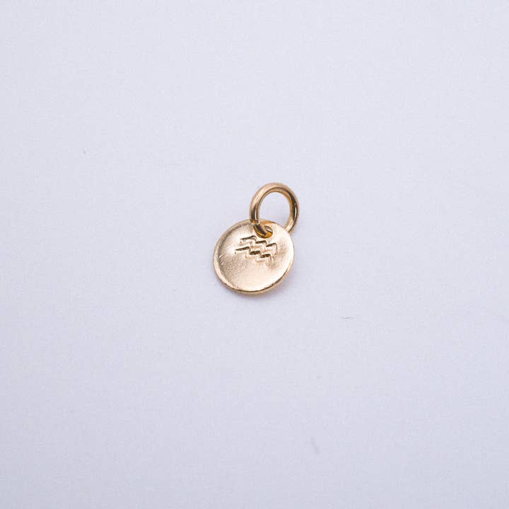 Hannah Naomi - Wholesale Individual Charm/Pendant - Tiny Zodiac Circle Charm, SOLID 14K Gold10