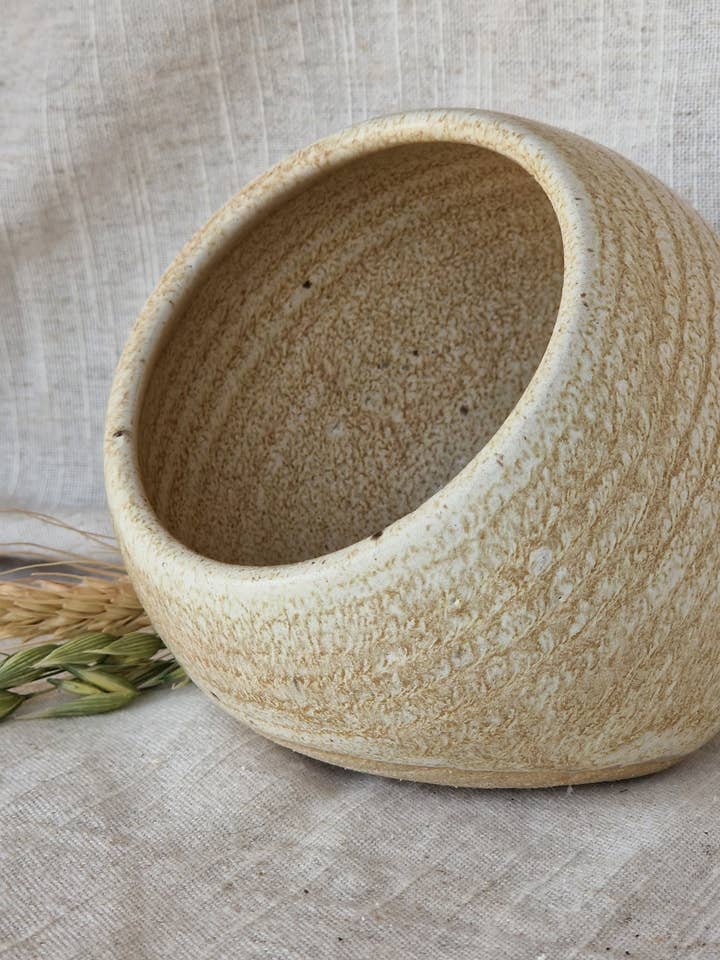 Cream Handmade Ceramic Salt Pig for wholesale by Charlotte Manser Ceramics