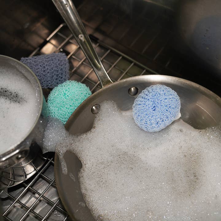 Fox Run Brands - Wholesale Cleaning Sponge - Fox Run Mesh Dish Scrubber Set, Set of 3 Multicolor