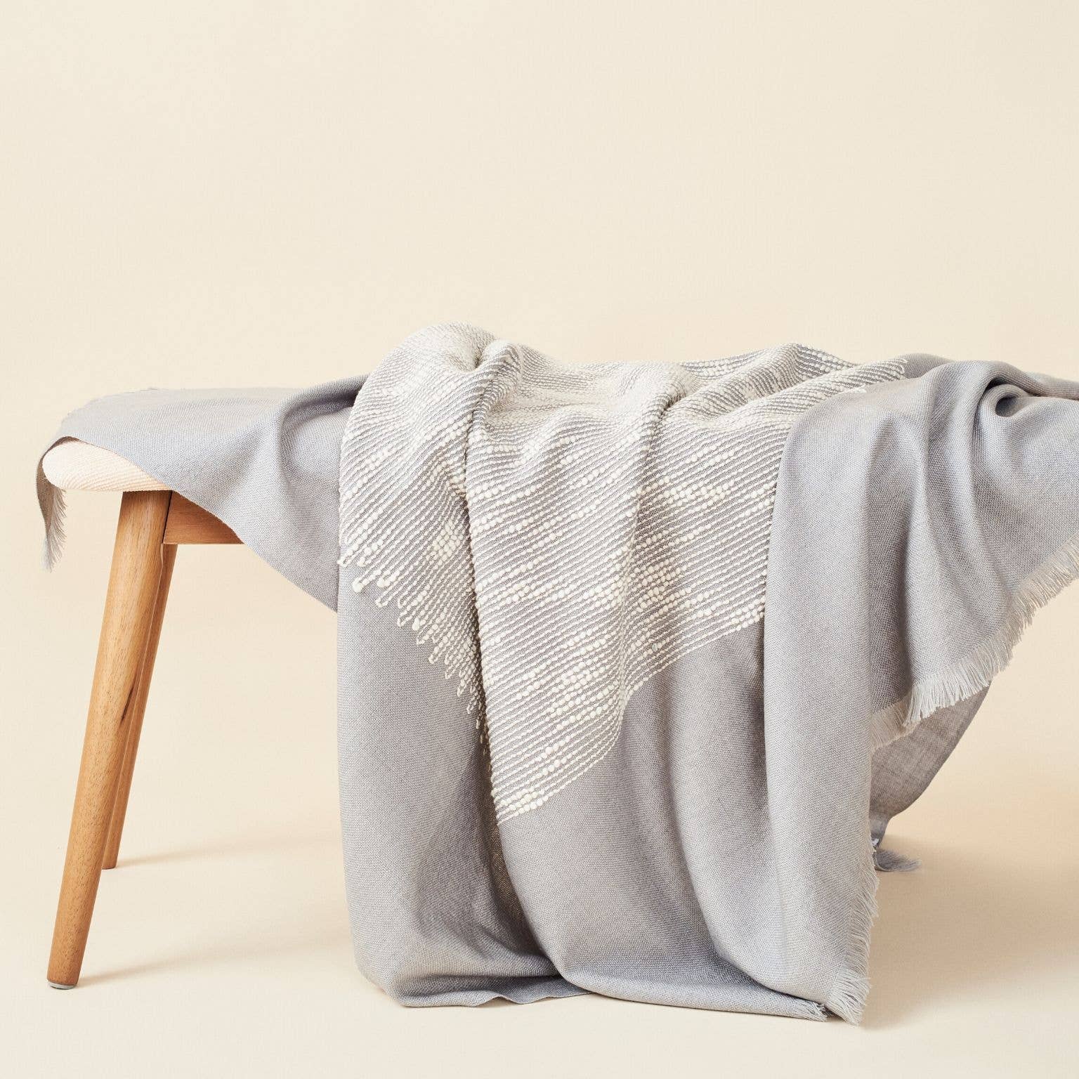 Variously - Wholesale Throw Blanket - Flo Grey Handloom Merino Modern Artisanal Throw4