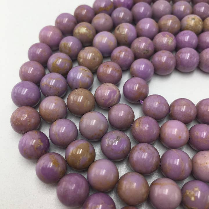 CRCBEADS - Wholesale Beads - Natural Phosphosiderite Smooth Round Beads 4mm 5.5m 6mm 8mm 9mm 10mm 12mm 15.5" Strand4